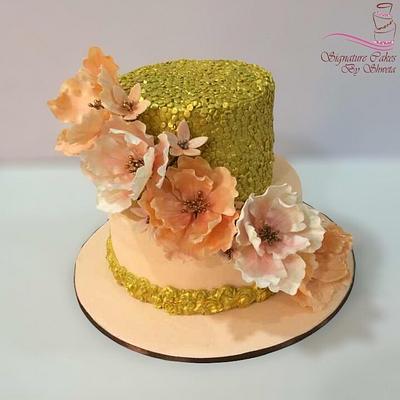 Peach and Gold Beauty! - Cake by Signature Cake By Shweta