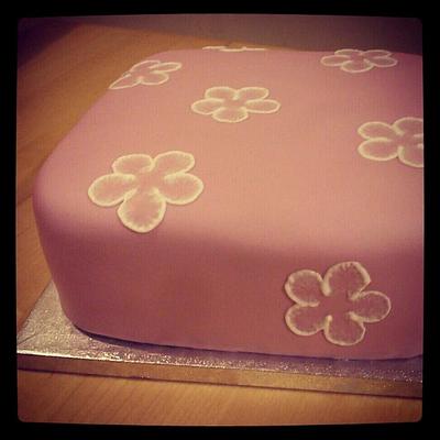 Brush Embroidery Flower Cake - Cake by Cherish Bakery