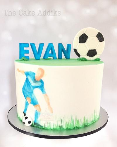 Soccer Theme Cake - Cake by thecakeaddiks 