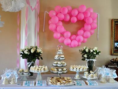 Simple Sweets Table for a Bride-to-be - Cake by Bobie MT