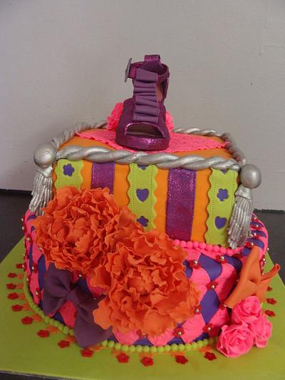 Purple shoe cake - Cake by liesel