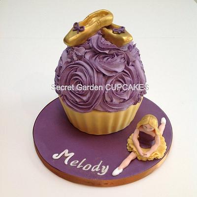 Ballerina Giant Cupcake in Purple and Gold - Cake by Siyana Sibson