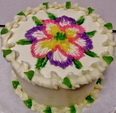 Buttercream toothpick floral embriodery - Cake by Nancys Fancys Cakes & Catering (Nancy Goolsby)