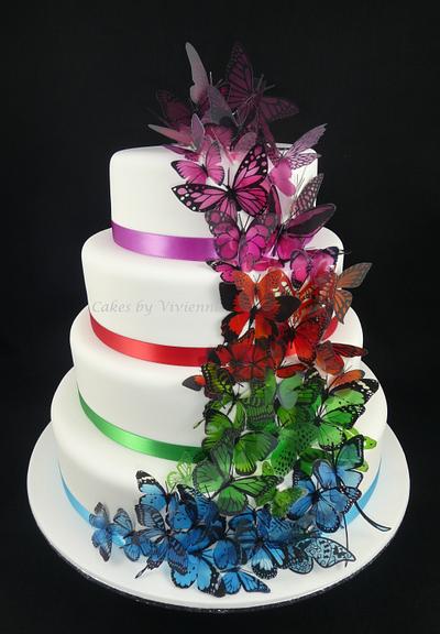 Butterfly Wedding Cake - Cake by Cakes by Vivienne