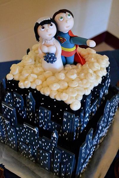 Superman Wedding Cake - Cake by Confections of a Cake Lover