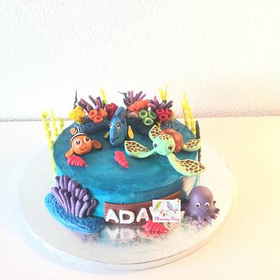 Finding Nemo n Dory theme cake - Cake by morningglorycakes