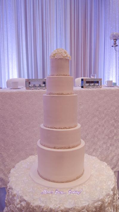 white hydrangea wedding cake - Cake by Mom's Busy Baking
