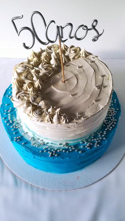 White and Blue - Cake by Apolónia 
