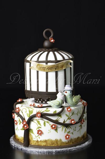 'love birds' Anniversary cake - Cake by designed by mani