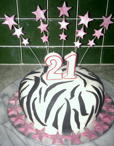 Zebra print 21st cake - Cake by Lelly