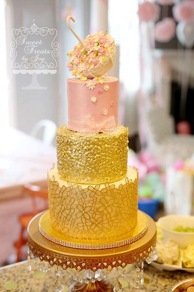 Umbrella Baby Shower - Cake by Joy Thompson at Sweet Treats by Joy