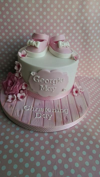 Girly christening cake - Cake by Jenny Dowd