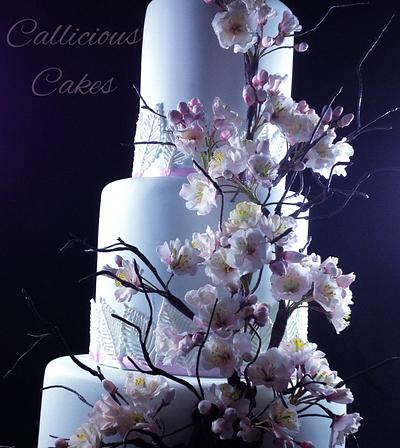 Spring Wedding. Cherry Blossoms - Cake by Calli Creations