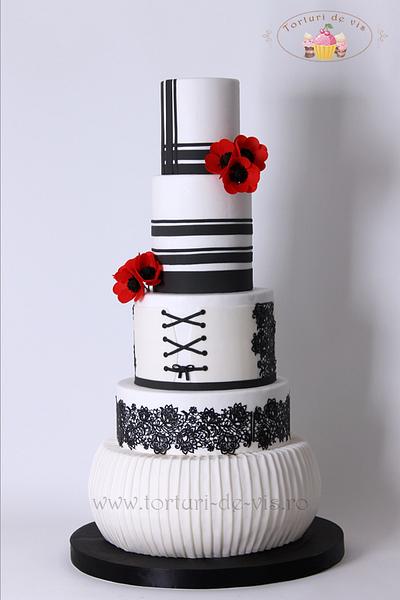 Black and white and red cake - Cake by Viorica Dinu