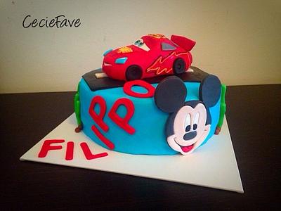 Micky mouse and Cars - Cake by CecieFave by Cecilia Favero