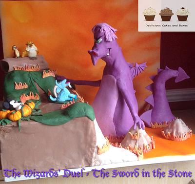 The Wizards' Duel - Sword in the Stone - Cake by debliciouscakes