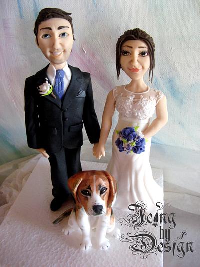 Bride, Groom and pup - Cake by Jennifer
