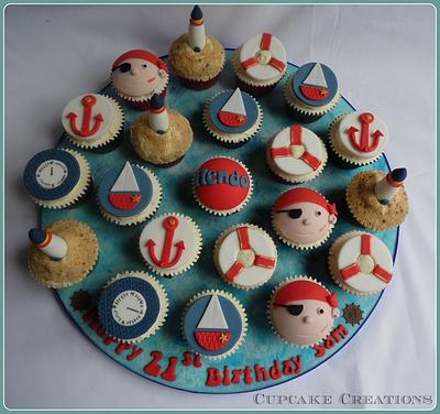 Nautical themed 21st cupcakes - Cake by Cupcakecreations