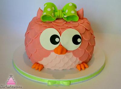 Cute owl pink cake - Cake by Nataša 