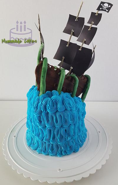 Pirate ship and sea monster - Cake by Mommade Cakes 