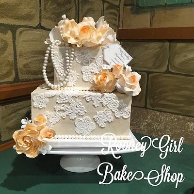 Champagne Lace and Pearls - Cake by Maria @ RooneyGirl BakeShop