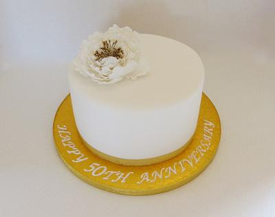 50th Golden Wedding Anniversary cake - Cake by Angel Cake Design