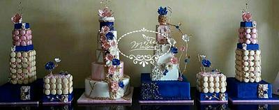 Blue & pink wedding - Cake by Fées Maison (AHMADI)