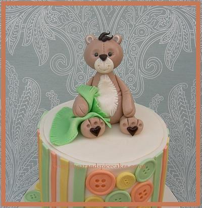 Teddy Baby Shower Cake with TUTORIAL - Cake by Mel_SugarandSpiceCakes