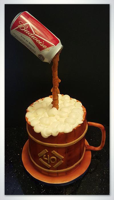 gravity defying beer mug cake  - Cake by acakeaffair
