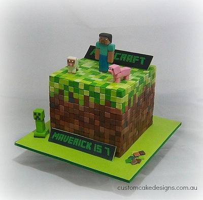 Minecraft Dirt Cube Cake - Cake by Custom Cake Designs