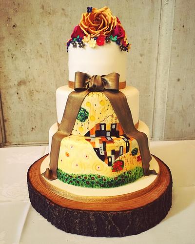 Klimt 'The Kiss' wedding cake  - Cake by Samantha Tempest