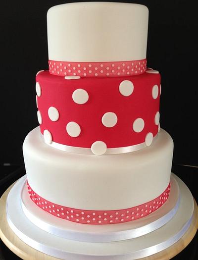 Polka dot wedding cake - Cake by Jackie - The Cupcake Princess