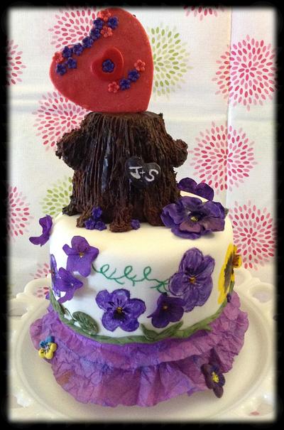 Painted Valentine's Cake  - Cake by June ("Clarky's Cakes")
