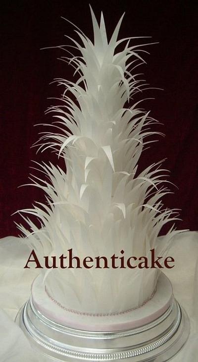 5 tier Feathers created with rice paper  - Cake by Ange Cliffe