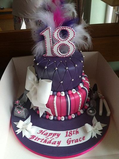 pink purple 18th - Cake by Donnajanecakes 