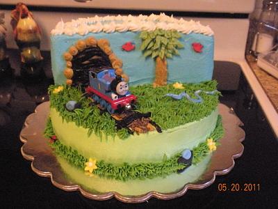 Birthday, Thomas the Train - Cake by Kimberly