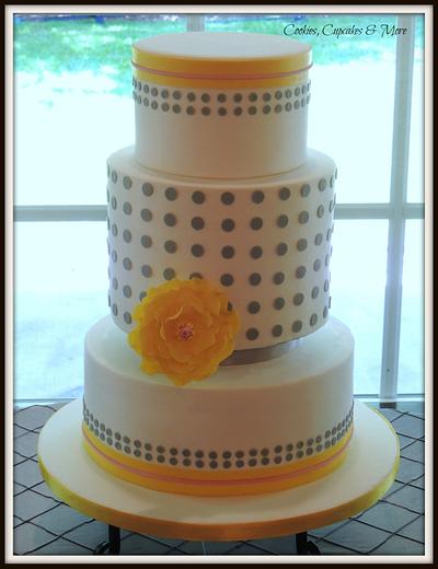 Yellow and Gray Wedding Cake - Cake by Barb's Baking Blog