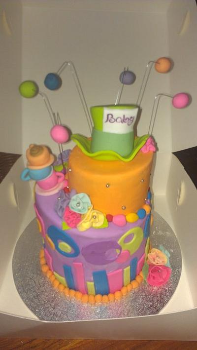 mad hatter baby shower - Cake by jodie baker