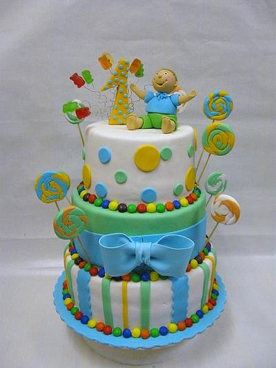 Candies cake for the first birthday. - Cake by Wanda