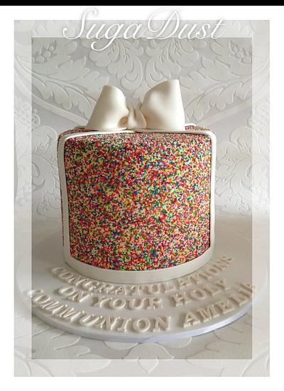 Sprinkles Communion Cake  - Cake by Mary @ SugaDust