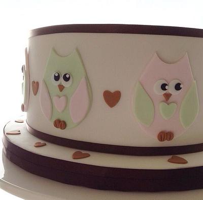 Owl baby shower cake - Cake by Caked Goodness