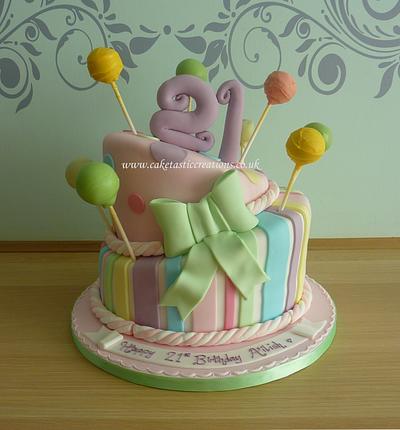 Funky Wonky 21st Birthday Cake - Cake by Caketastic Creations