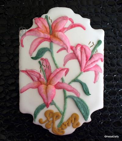 Pink Lilies for Mom. - Cake by Sweet Dreams by Heba 