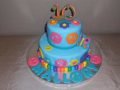 Peace Sign Birthday - Cake by Pamela Sampson Cakes
