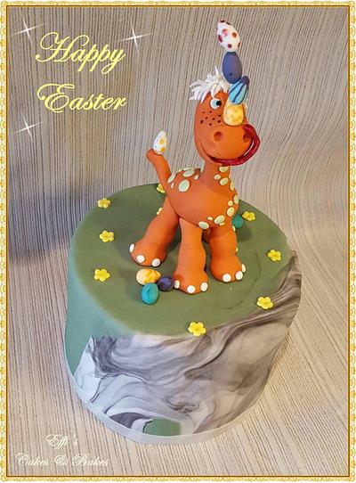 Arnold the Easter Dino  - Cake by Effi's Cakes & Bakes 