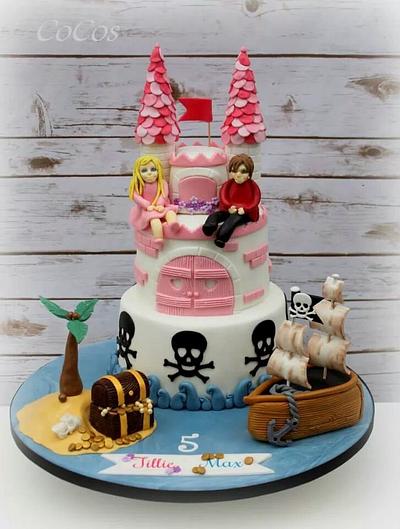 Princess and pirate cake  - Cake by Lynette Brandl