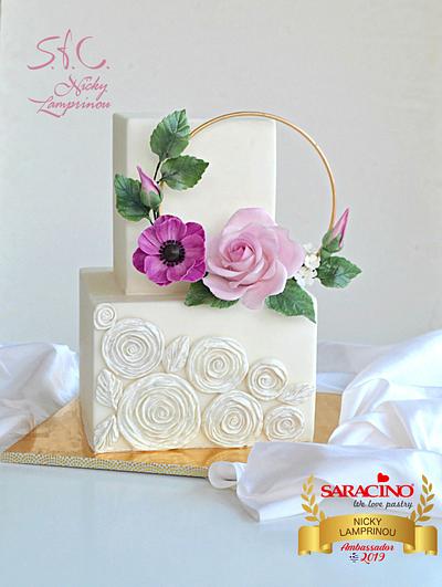 Stylish square cake - Cake by Sugar  flowers Creations