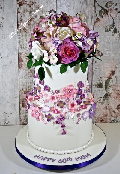 A cake full of spring flowers - Cake by Ellie @ Ellie's Elegant Cakery