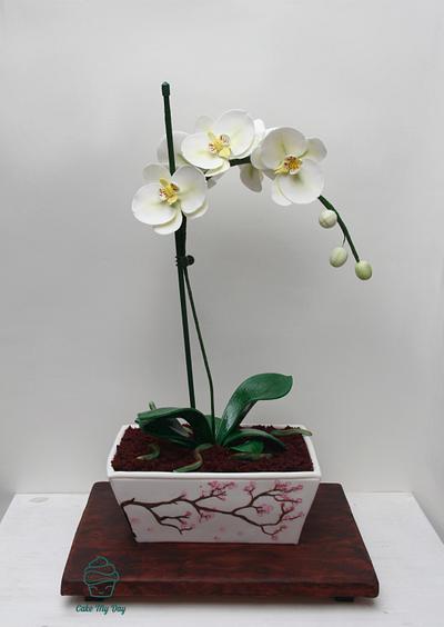 Orchid flowerpot cake - Cake by Cake My Day