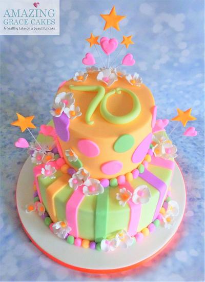 Neon Party Cake - Cake by Amazing Grace Cakes